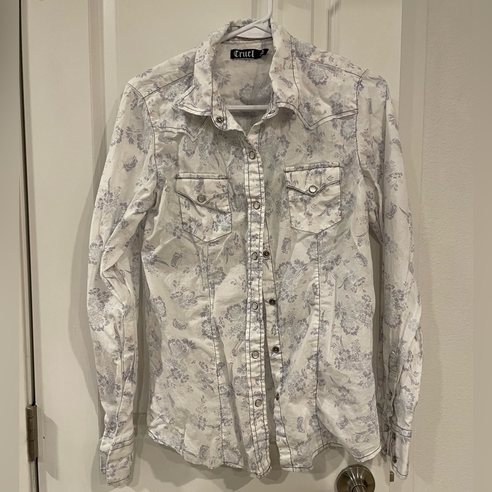 Cruel Girl Western Button Down Vintage Label
